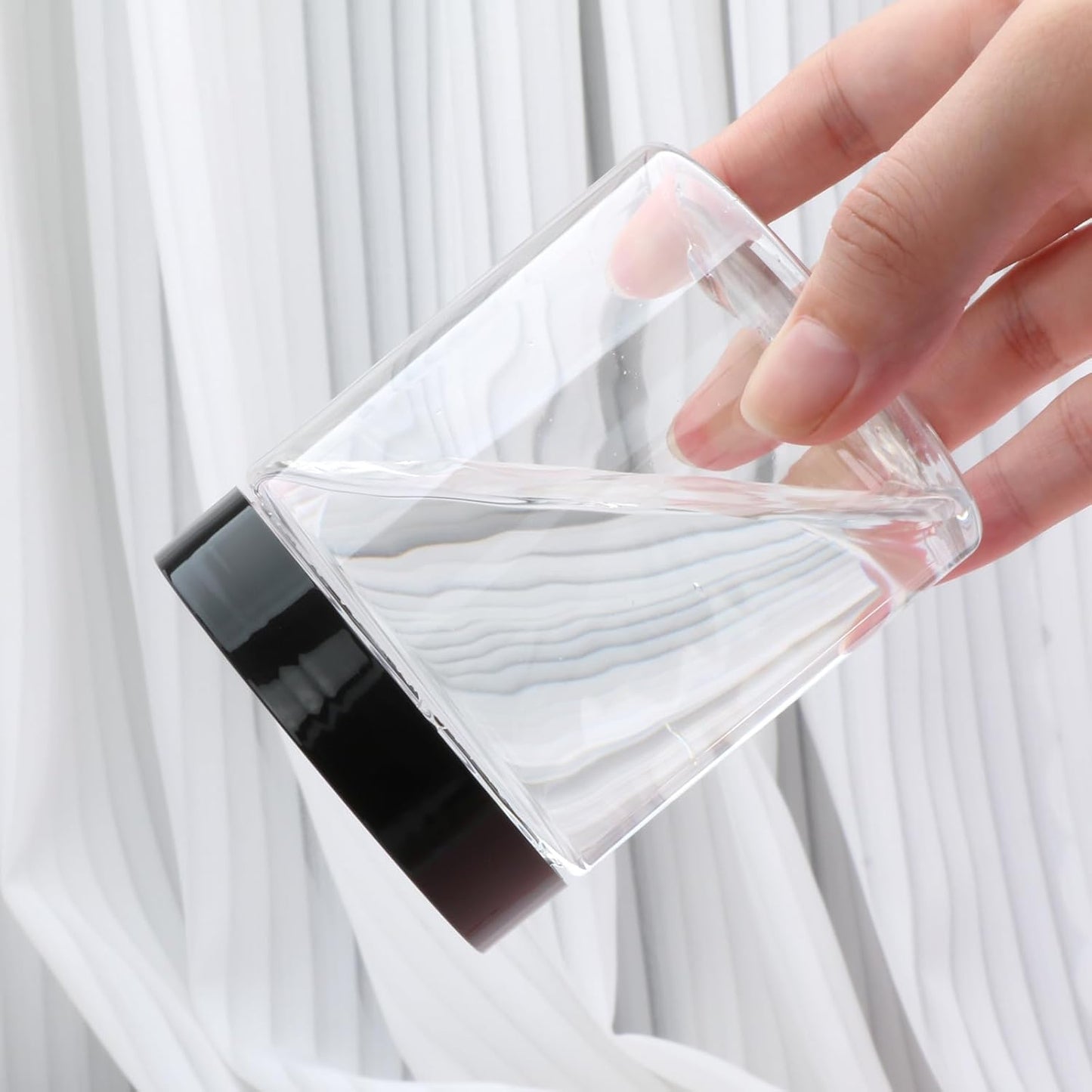 16 Pack 8oz Plastic Containers with Lids, Jars with Lids, Great for storing,lip balms, creams, ointments, cosmetics, samples