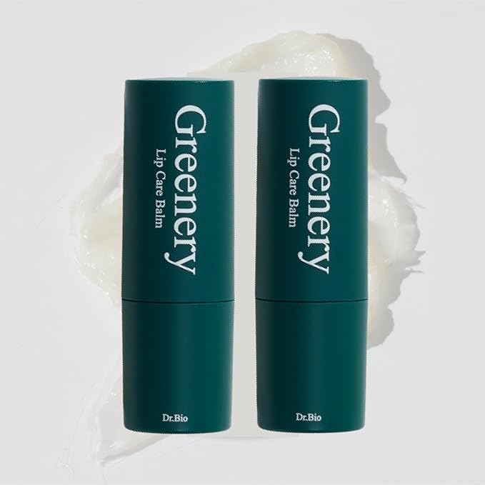 Dr. Bio Greenery Lip Care Balm (0.28oz/8g)| Hydrating Relief Balm for Dry, Chapped Lips | Lip Treatment with Natural Oils & Probiotics | Lip Moisturizer Repair Stick | Vegan Korean Skin Care | 2 Tubes