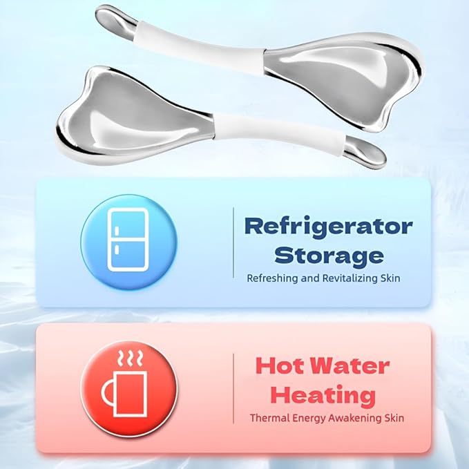 Ice Globes for Face & Eyes, Unbreakable Stainless Steel Cryo Massagers for Skincare Routines, Multifunctional Cold Roller Cooling Globes for Puffiness, Sagging Skin, Fine Lines, and Facial Relaxation