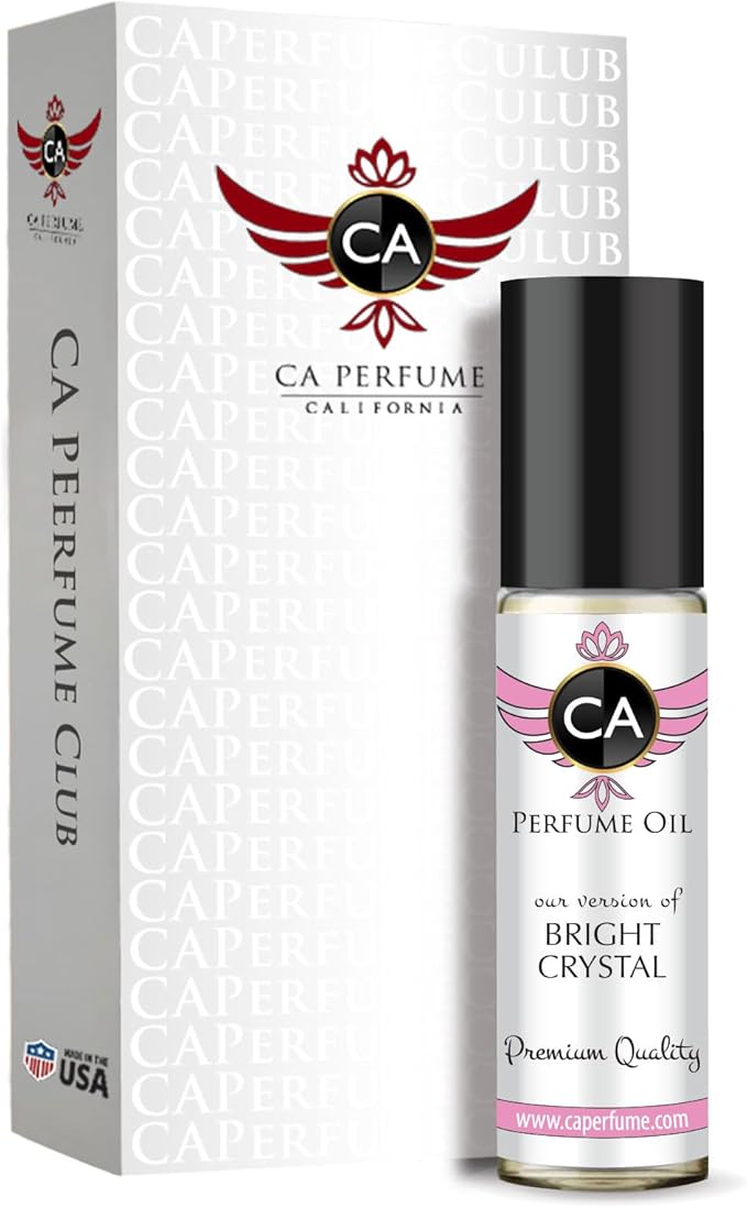 CA Perfume Impression of Bright Crystal For Women Replica Fragrance Body Oil Dupes Alcohol-Free Essential Aromatherapy Sample Travel Size Concentrated Long Lasting Attar Roll-On 0.3 Fl Oz/10ml