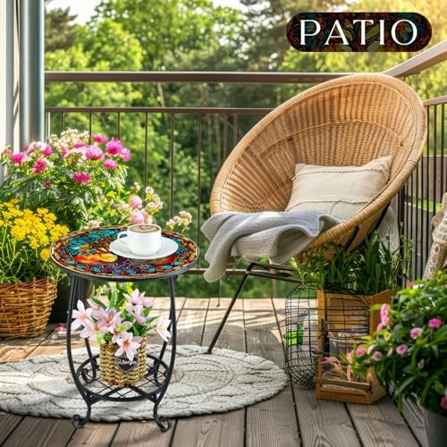 Cinnvoice Outdoor Side Table Small End Patio Porch Table - Image 2