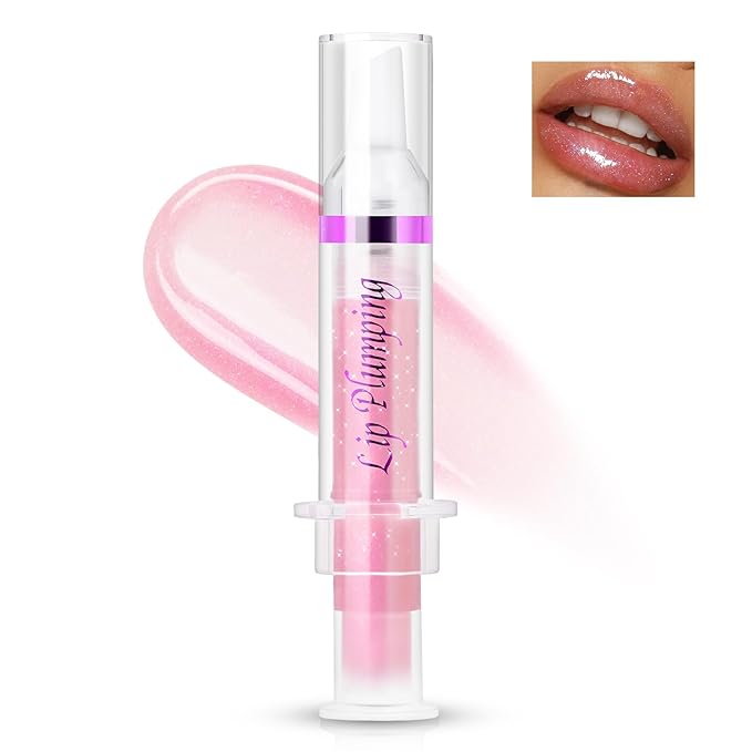 Lip Plumper Booster,Plumping Lip Gloss Spicy Lifter Shimmer Oil Hydrating High-Shine Volumizes Fuller Lip Glass Mirror Glaze Plump and Pout Lip Plumper Nourishing for Women Girls Makeup#3
