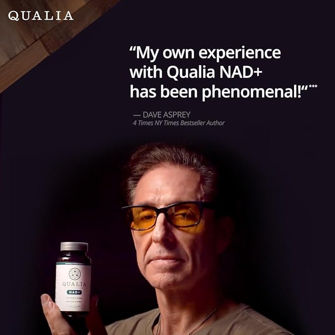 Qualia NAD Supplement — Clinically Proven to Boost NAD+ up to 67%. Optimized Aging, Energy, Focus. Elite NAD+ Booster Ingredients Nicotinamide Riboside (NIAGEN), Niacin, Niacinamide (1 Month Supply)