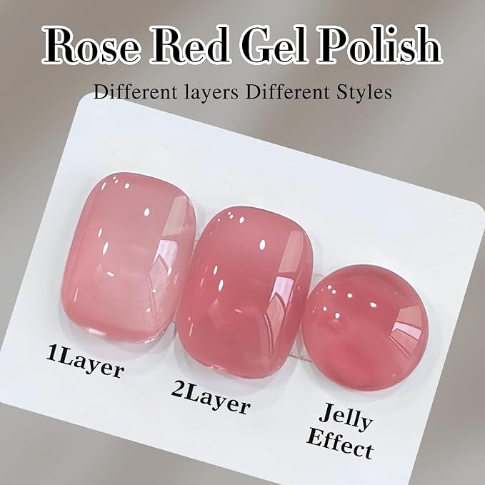 Double Rhythm Gel Polish Translucent Sheer Neutral Natural Light Milky Same Color Same Bottle 15ML Jelly Polish Art DIY at Home (Light Pink Purple-A1373)