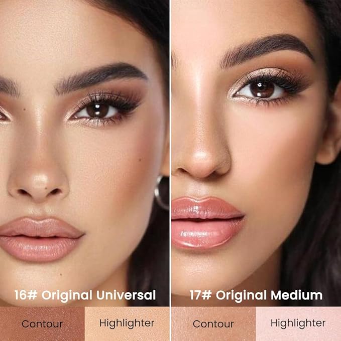evpct 2in1 Face Shaping & Contouring Stick Cream Contour Concealer Bronzer Stick Makeup Kit for Face Highlighter Makeup Stick contorno maquillaje de maquillaje, ORIGINAL Universal + ORIGINAL Medium