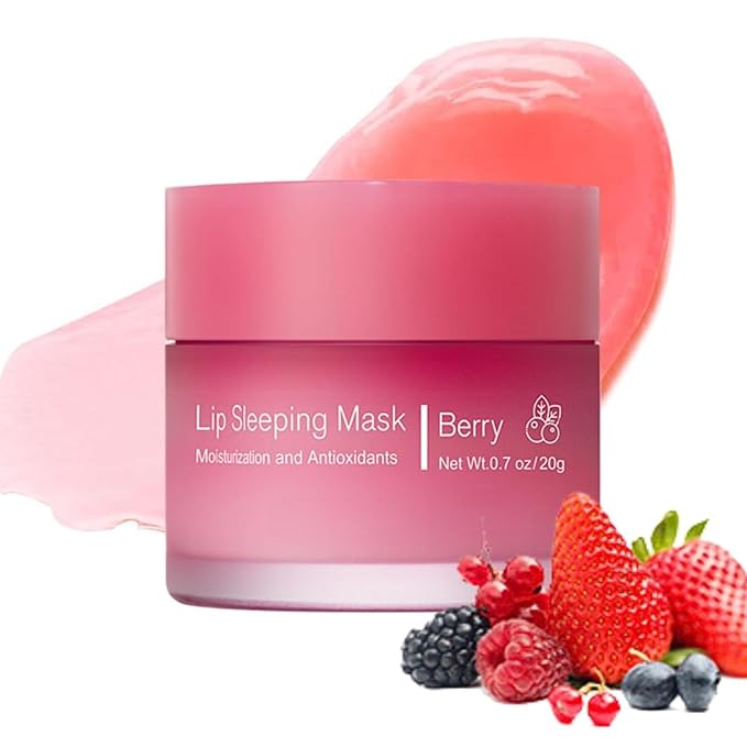 Cherry Lip Mask, Hydrating Lip Mask, Lip Treatment for Dry Cracked Lips, Avocado Coconut Sleeping Lip Mask, Lip Moisturizer Overnight, Intense Lip Repair & Care, 20G