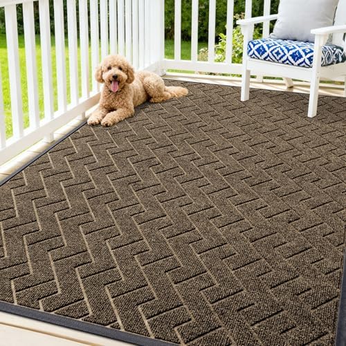 OLANLY Front Door Mat Outside 71x47, All-Season Absorbent Rubber Doormat by OLANLY