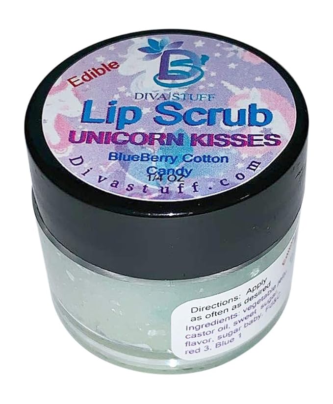 Diva Stuff Ultra Hydrating Lip Scrub for Soft Lips, Gentle Exfoliation, Moisturizer & Conditioner, Unicorn Kisses – ¼ oz (Made in the USA)