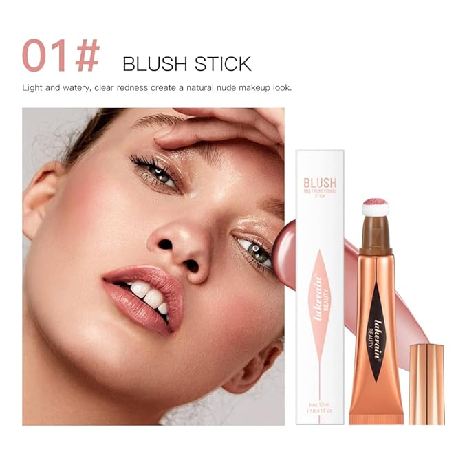 Liquid Blush Stick, Beauty Stick, Cream Blush, Liquid Blush For Cheeks, Beauty Blush Stick With Cushion Applicator, Multifunctional Makeup Beauty Stick (01#)