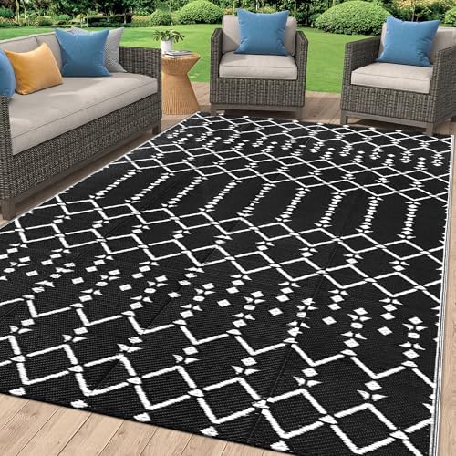 Smiry Outdoor Rug 8x10 ft Waterproof Reversible Boho Mat by Smiry