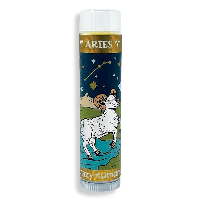 Crazy Rumors Aries Zodiac All Natural, Plant Based Lip Balm to Moisturize and Nourish your Lips - Fire Blend (Sweet Orange, Fresh Berry, Aromatic Spice)