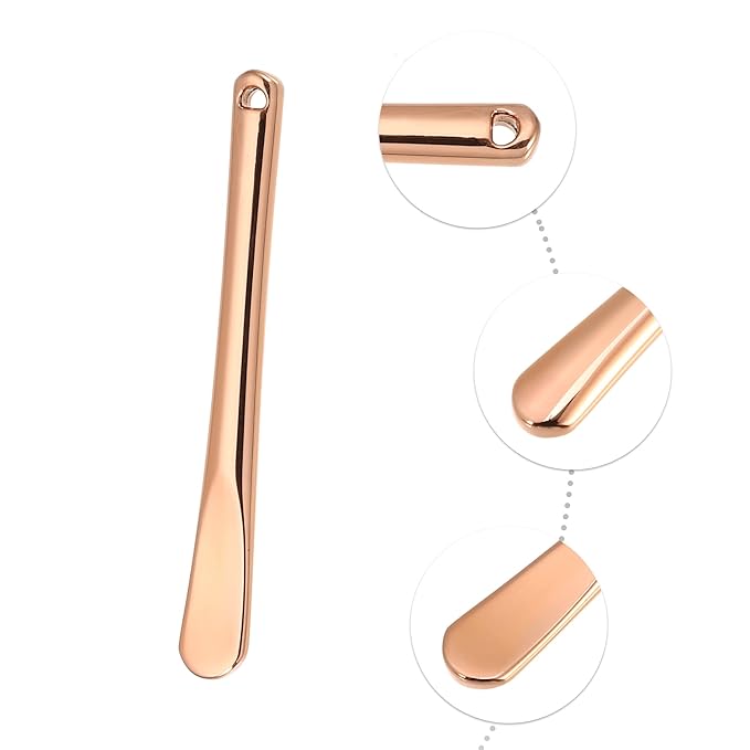 VOCOSTE 4 Pcs Makeup Spatula Mini Spoon, Eye Cream Massage Sticks Beauty Scoop, for Facial Cosmetic Face Cream, Zinc Alloy 2.32"x0.30", Rose Gold Tone