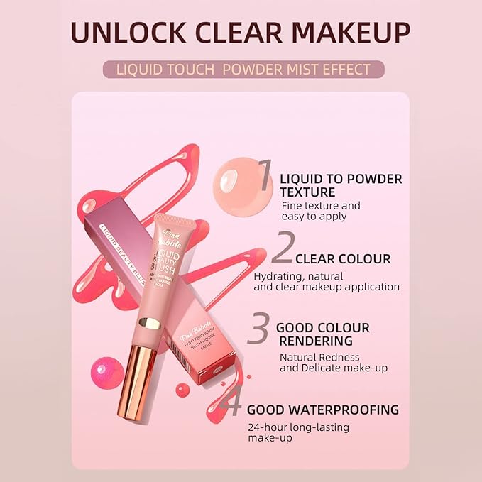 Blush Beauty Wand Cream Blush Stick for Cheeks and Lips,Blush Creams Blush Highlighter,Easily Blendable,Stick Blush Smudge Proof