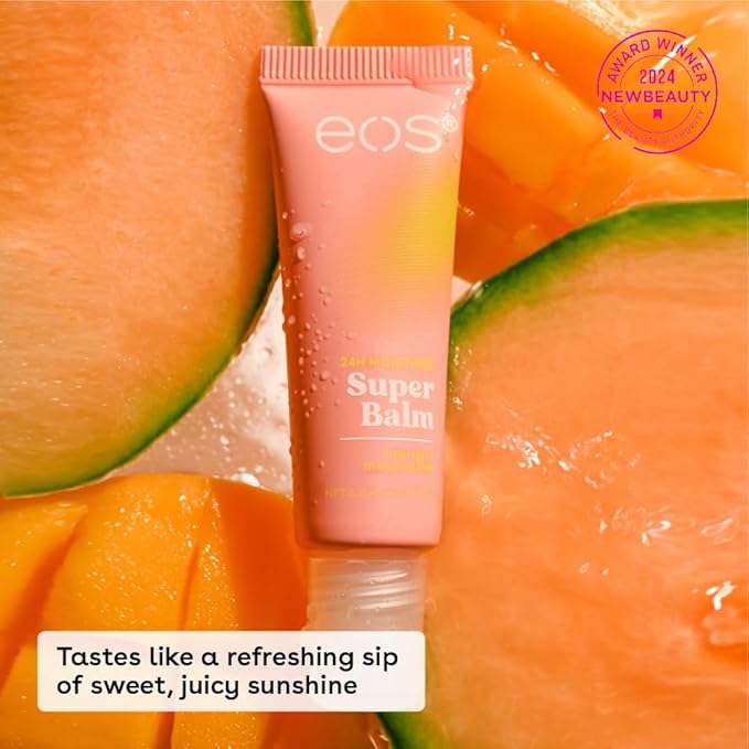 eos 24H Moisture Super Balm- Watermelon Frosé & Mango Melonade, Lip Mask, Day or Night Lip Treatment, Made for Sensitive Skin, 0.35 fl oz, 2-Pack