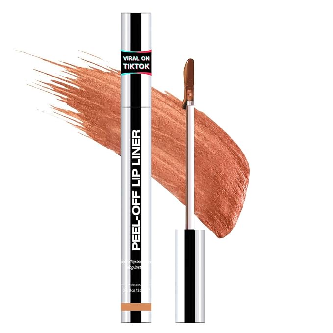 Peel Off Lip Liner Stain - Long Lasting Natural Lip Stain Transfer-proof Lip Liner, Moisturizing Waterproof Lip Gloss Stain, Highly Pigmented Color for All Skin, Ideal Gifts for Women (Nude Pink)