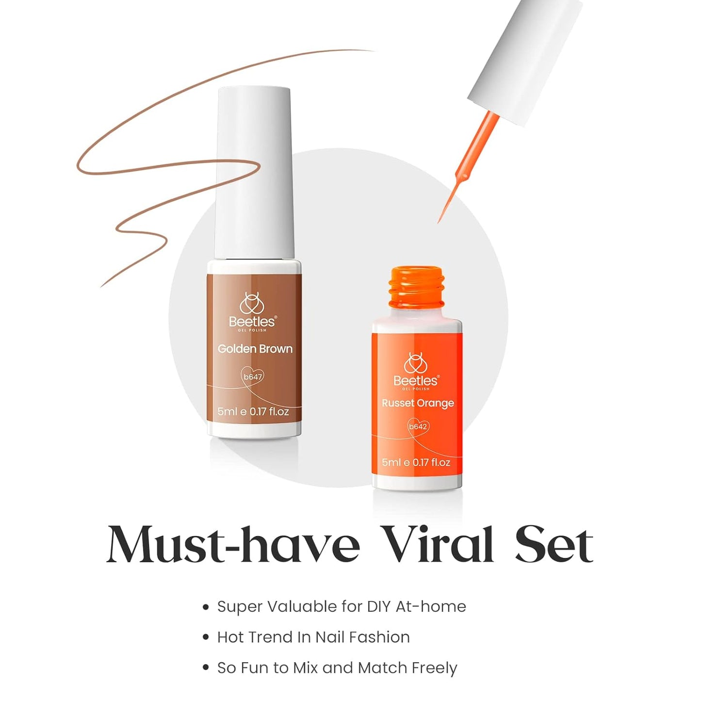 beetles Gel Polish 12 Pcs White Nude Red Green Gel Polish Paint Swirl Gel Nail Art Built Thin Brush in Bottle Soak off Uv Led Lamp Fall Gel Nail Polish