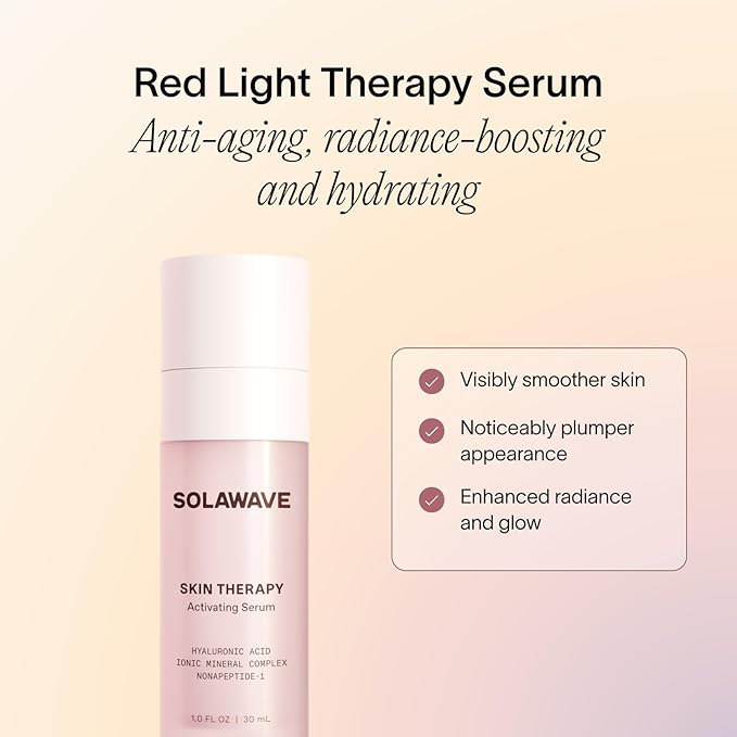 Solawave Wand Skin Therapy Activating Serum | Hyaluronic Acid and Peptides | Enhance Skincare Device Results | Hydrating Microcurrent Galvanic Current | Wrinkle Smoothing