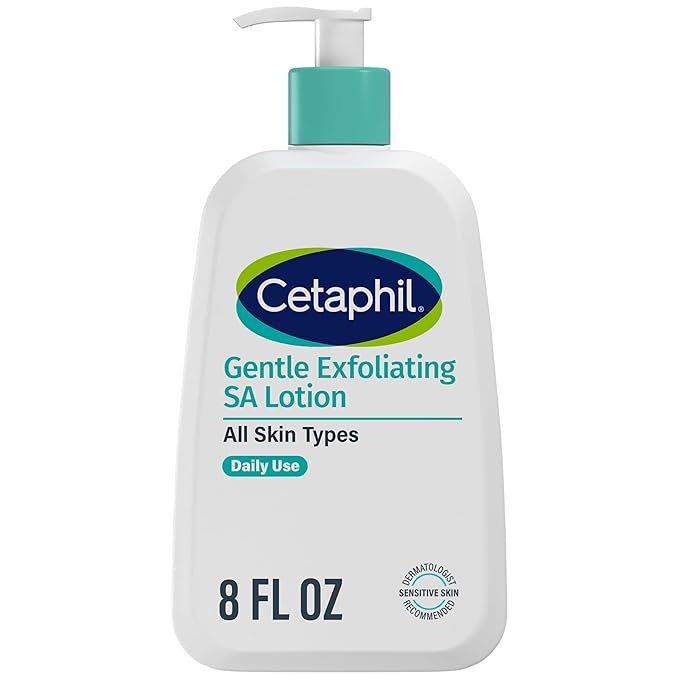 Cetaphil Gentle Exfoliating SA Lotion, Lightweight Moisturizer for All Skin Types, 8 Oz Pump Bottle, Salicylic Acid, Mandelic Acid & Gluconolactone, Gently Exfoliates, Dermatologist Recommended Brand