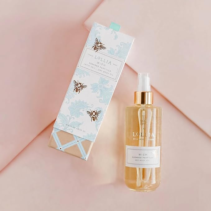LOLLIA Wish Dry Body Oil, 6.8 Fl. Oz. – Sugared Pastille – Women’s, Scented, Moisturizing, Dry Body Oil for Women, For All Skin Types