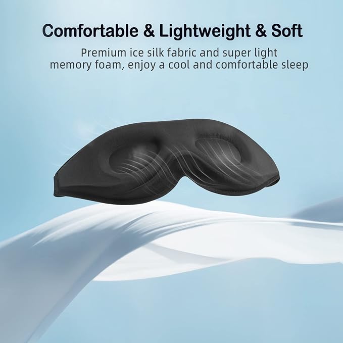 LitBear Sleep Masks for Women, Pink Eye Mask for Sleeping, Comfortable Night Sleeping Mask, Soft Contoured Eye Cover for Sleeping with Elastic Strap for Side Sleeper Men Flying Shift Worker