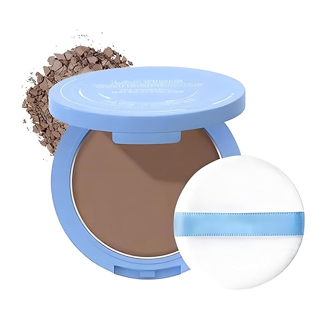 Maycheer Face Powder, Maycheer Lasting Waterproof Face Powder - Oil Absorbing Powder for Face, Lasting and Waterproof (08# GRAYISH BROWN, 0.35 Ounce)