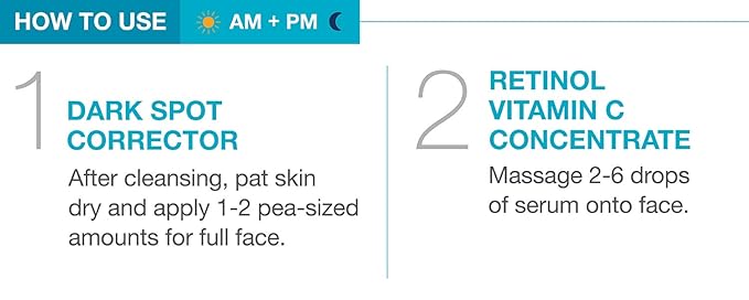 MD Complete Dark Spot Retinol Duo | Professional Dermatologist Dark Spot Correction | includes Dark Spot Corrector 1.0 fl oz and Retinol Vitamin C Concentrate Serum 0.5 fl oz| Set of Two