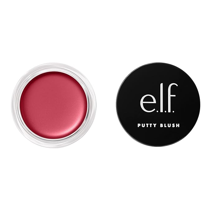 e.l.f. Putty Blush, Creamy & High-Pigment Formula For A Natural Glow, Delivers A Semi-Matte & Powder Finish, Vegan & Cruelty-Free, Caribbean