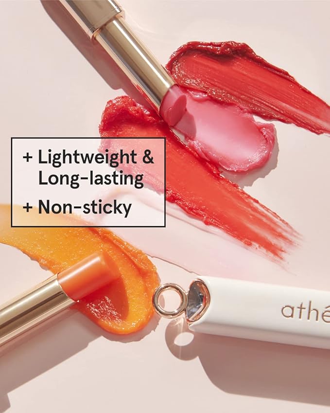 ATHÉ Authentic Lip Balm 14 RUDY, Korean Vegan Color Lip Blam, Long Lasting Buildable Glow Lip Balm without Stickiness, Cruelty-Free, Clean-Beauty, 0.11oz.