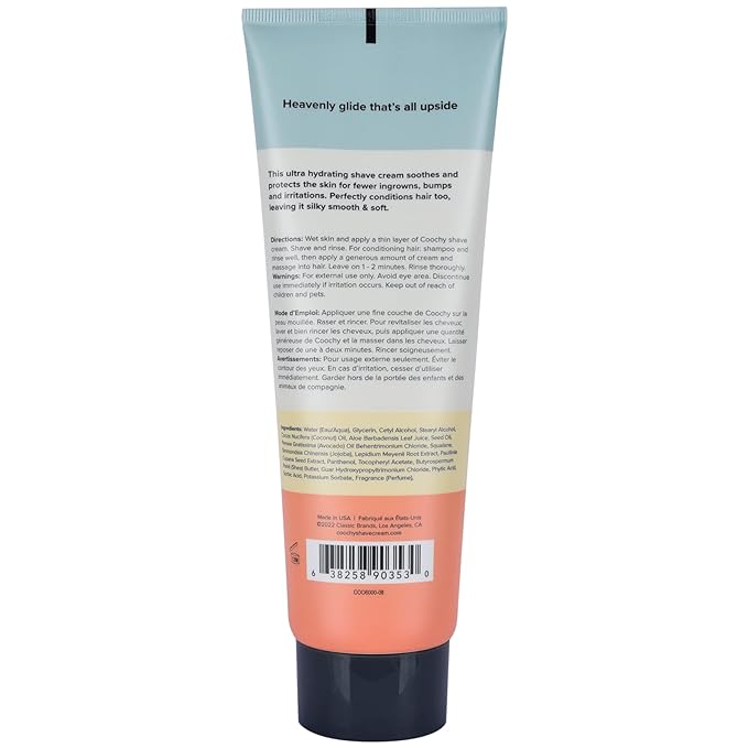 Coochy Ultra Hydrating Shaving Cream | Prevents Irritation, Bumps & Dry Skin | Doubles as Hair Conditioner | Coconut Oil, Tea Tree Oil, Jojoba Oil, Shea Butter & Aloe Vera | Mango Coconut 8.5oz/250mL