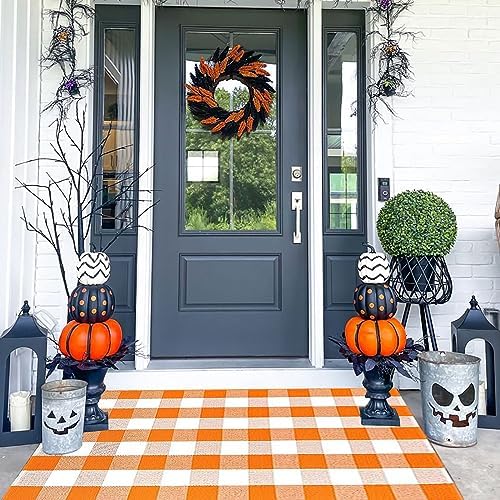 Bottalive Buffalo Plaid Outdoor Rugs, Layering Rug - Image 2