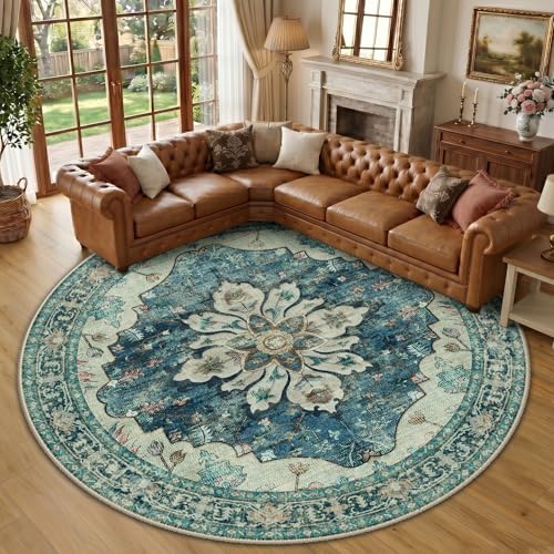 RELEANY Washable Area Rug, Round 10ft by RELEANY