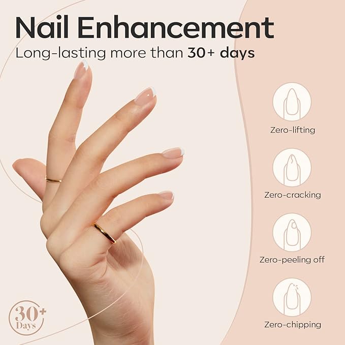 modelones 8-in-One Builder Nail Gel, Neutral Nude Builder for Thickening, LED Lamp Cured Hard Strengthener Extension Color Base Rhinestone Glue Gel Polish in a Bottle for DIY Home Salon
