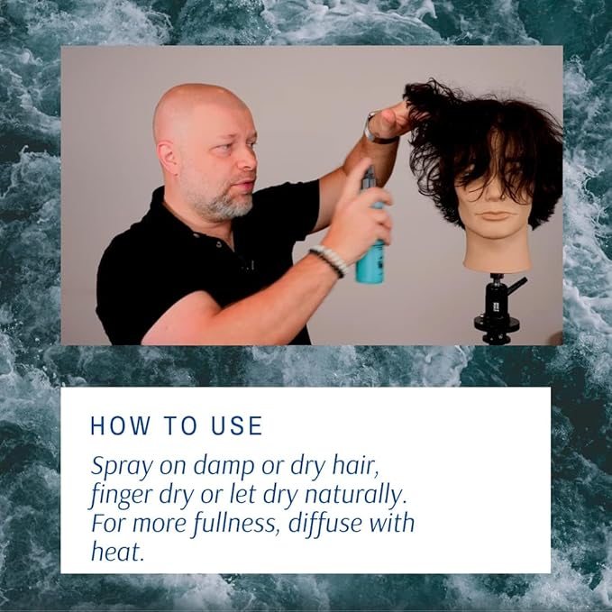 THESALONGUY - Sea Salt Texturizing Spray for Volumizing Curly and Wavy Hair, Men & Women, Beach Waves Hair Spray with Kelp & Natural Ingredients - 2 Pack