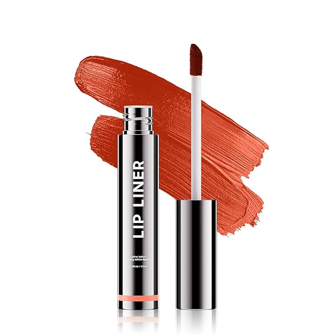 OETUIOW Lip Stain Long Lasting & Waterproof Lip Liner, Non-Stick Cup Highly Pigmented Natural Finish, Lip Gloss for All-Day Color Hold (Coral)