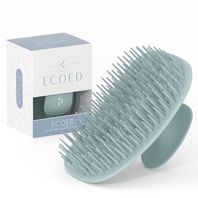 Scalp Massager Shampoo Brush, Scalp Scrubber & Exfoliator for Dandruff Removal, Wet & Dry Dandruff Comb and Detangler for Men and Women, Suitable for Short Medium Hair (Blue)