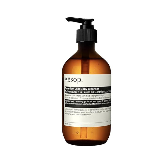 Aesop Geranium Leaf Body Cleanser | For All Skin Types To Cleanse Without Drying Out | Geranium Leaf, Mandarin Rind, Bergamot Rind | 16.9 oz / 500mL