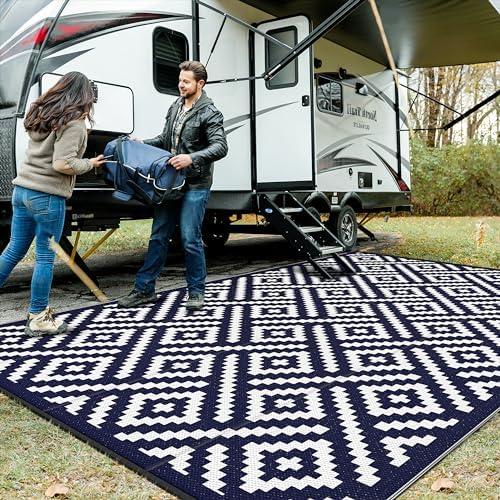 GENIMO Outdoor Rug, Waterproof Plastic Rugs 10'x14' by GENIMO