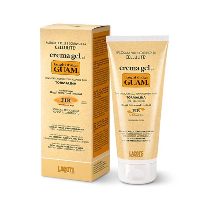 Guam Classic Strengthening Gel Mud Cream against Cellulite With Tourmaline and Far Infrared Rays (FIR Formula), After Care for Body Wraps to Prolong the Effect, 200 ML