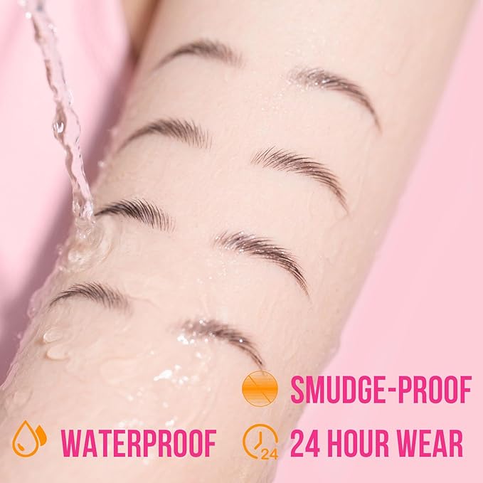 iMethod Curved Eyebrow Pen and Brow Gel Clear - Eyebrow Pencils for Women with Natural Hair Like Strokes, Eyebrow Makeup for All-Day Defined, Waterproof, Smudge-proof, Black Brown