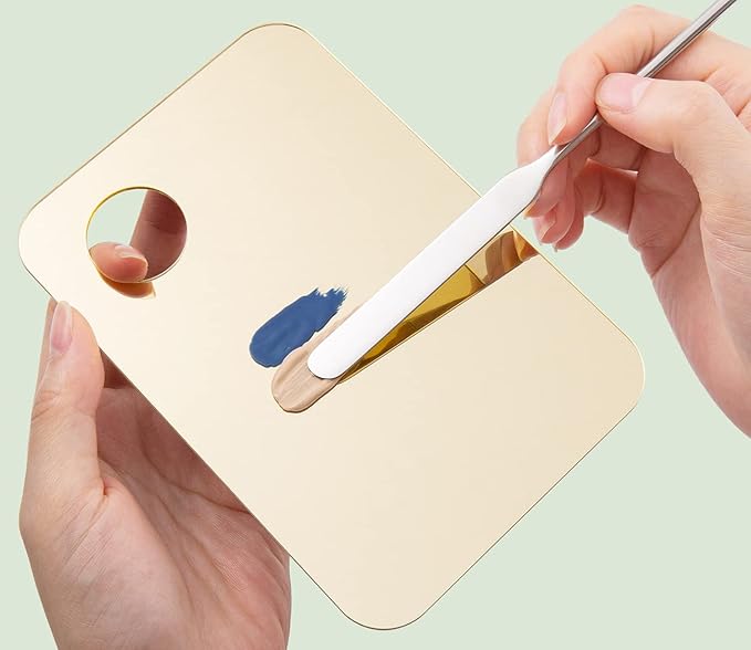 2 Pack Makeup Palette with Spatula,Acrylic Cosmetic Nail-art Artist Mixing Palette for Mixing Foundation Nail Art Eye Shadow Palette