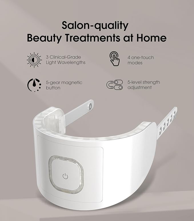 Intelligent Neck Lifting Device, 3 Color LED Neck Massager with Remote Control for Facial Massager | at Home Skin Care Tool