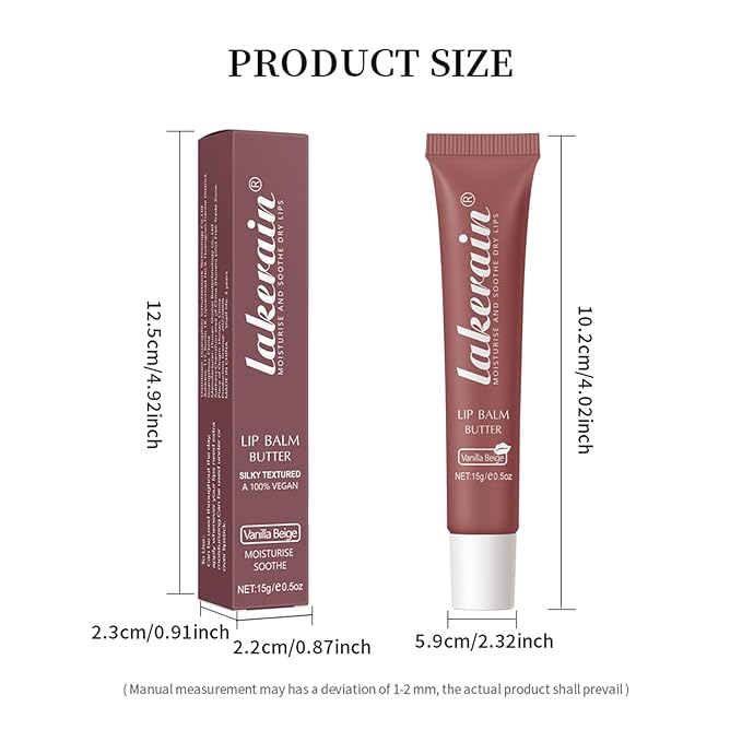 Lip Butter Balm, Day/Night Hydrating Lip Mask, Moisturizing Lip Balm Butter, Ultra-Nourishing Lip Care Moisturizer, Lip Butter Gloss Shine Lip Glow Oil Makeup#2 Vanilla Beige