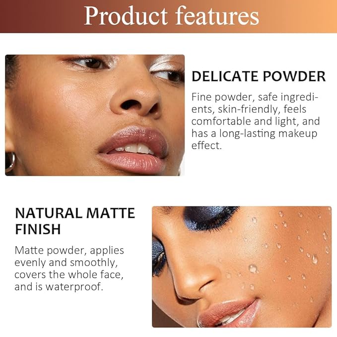 Pressed Matte Face Powder Makeup & Setting Powder for Poreless Wrinkle Blurring Contour Concealer Finishing,Lightweight,High Coverage,Shine Control, N.W 10g (03)