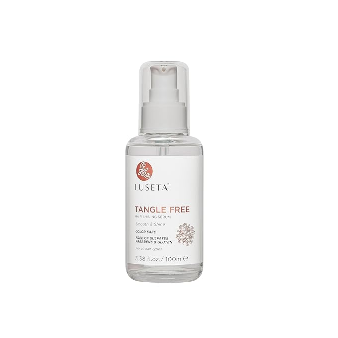 Luseta Tangle Free Routine Hair Serum Oil for Women and Men Detangling with Keratin and Argan Oil, Color Safe for Curly and Wavy Hair, Paraben & Gluten Free 3.38oz