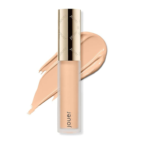 Jouer Essential High Coverage Liquid Concealer - Brightening Concealer - Color Corrector for Under Eye Dark Circles, Spot Coverage, and Eye Primer - Soft Matte Finish, Toast