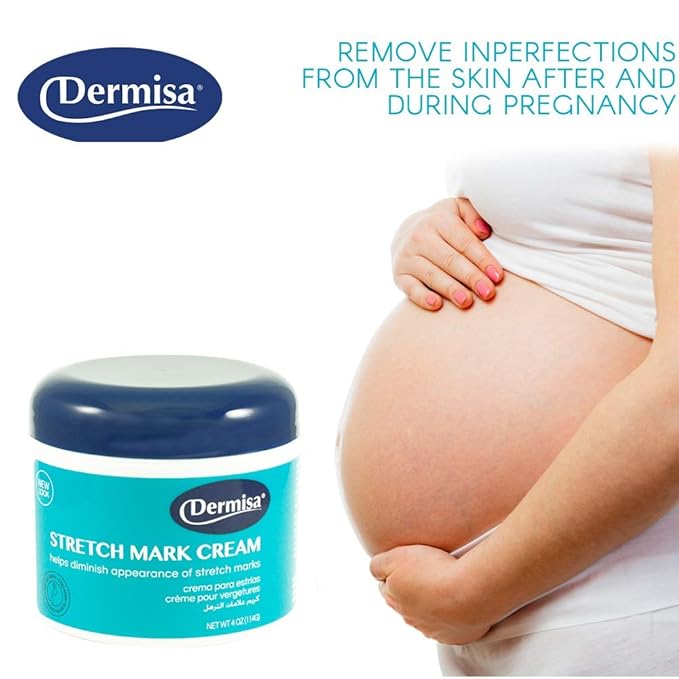 Dermisa Stretch Mark Cream | With Cocoa Butter, Vitamin E, Collagen & Elastin | 4 OZ | Pack of 2