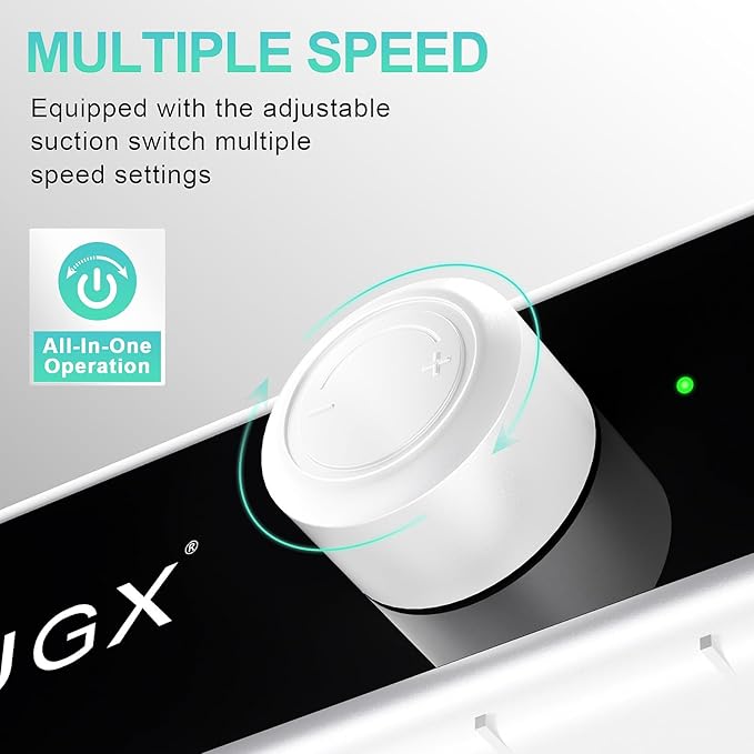 L'UGX Professional Nail Dust Collector, 650Pa Nail Vacuum Dust Collector Nail Tech Fan Extractor Powerful Suction Machine for Acrylic Nail Polishing, Perfect for Home Salon Use