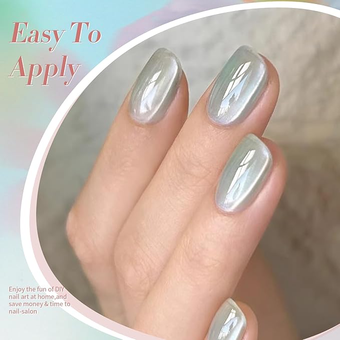 Born Pretty Magnetic Gel Nail Polish Water Light Magnetic Eye Gel Jelly Glass Crystal Glitter Shimmer Auroras Magnetic Gel Nail Art Manicure Kit 6PCS