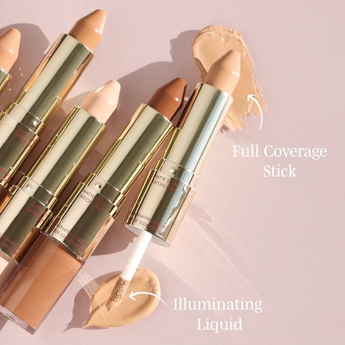 Wander Beauty Dualist Matte and Illuminating Concealer Makeup - Rich Deep - Dual-Ended Matte Concealer Stick + Liquid Concealer - Full Coverage Concealer Brightens & Hydrates Under Eyes - 0.28 fl oz