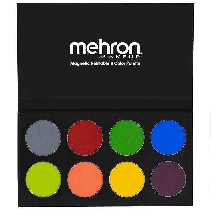 Mehron Makeup Paradise Makeup AQ 8 Color Tropical Palette | Magnetic Refillable Body Paint & Face Paint Palette | Professional Water Activated Makeup for Costumes, SFX, Halloween, & Cosplay